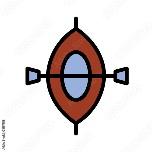 Canoe Kayak Boat Filled Outline Icon