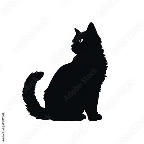 Black Color Silhouette of a York Chocolate Cat