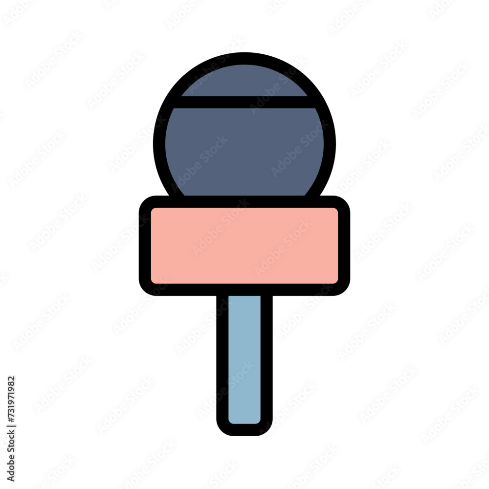 Audio Mic Voice Filled Outline Icon