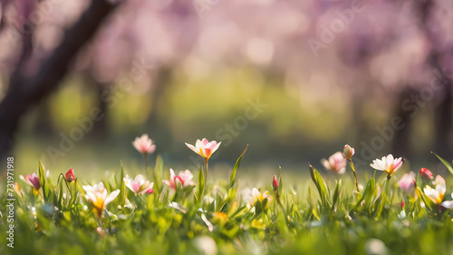 realistic blurred spring background