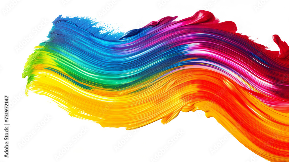 Multicolored Paint Stroke on Transparent Background