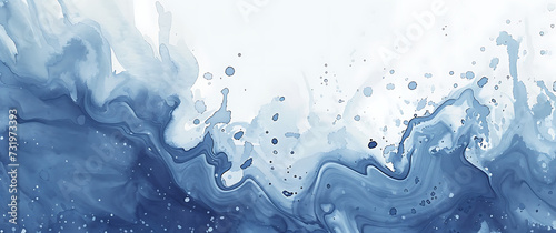 the background of an watercolor splashing blue water  photo