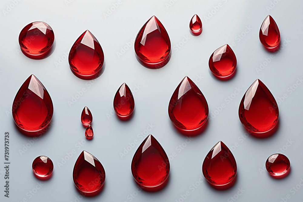 Obraz premium artistic blood droplets ruby jewels