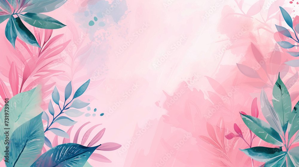 Abstract art botanical pink background vector. Vector background for banner, poster, Web and packaging Abstract art botanical pink background vector. Vector background for banner, poster, Web and packaging