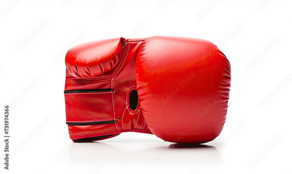 Red Boxing Glove on White Background