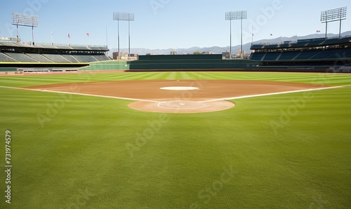 Baseball Field With Pitchers Mound in the Middle