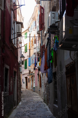 A scenic view of a narrow street, Piran