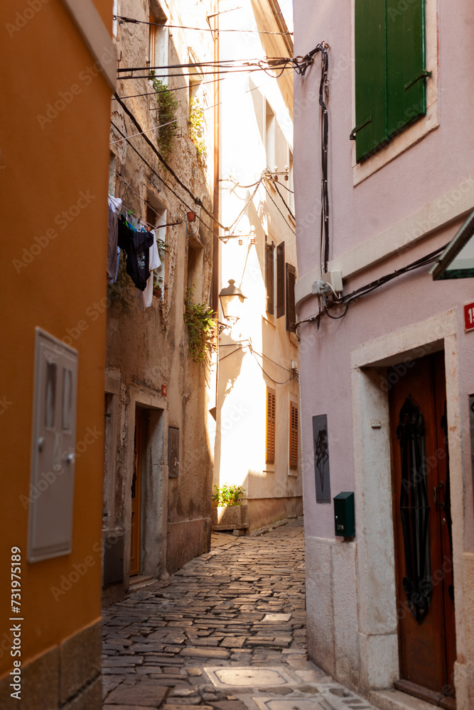 A scenic view of a narrow street, Piran