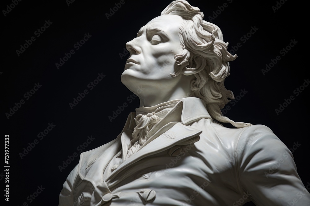 Gulliver marble statue from profile