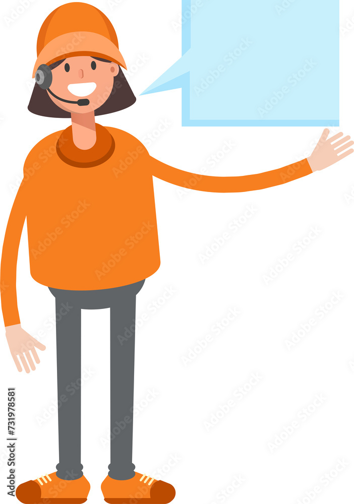 Customer Service Girl Character and Speech Bubble
Customer Service Girl Character and Speech Bubble