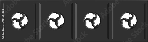 Gothic balustrade stylized drawing. Stone decorated wall illustration. Medieval ornamented railing; vector