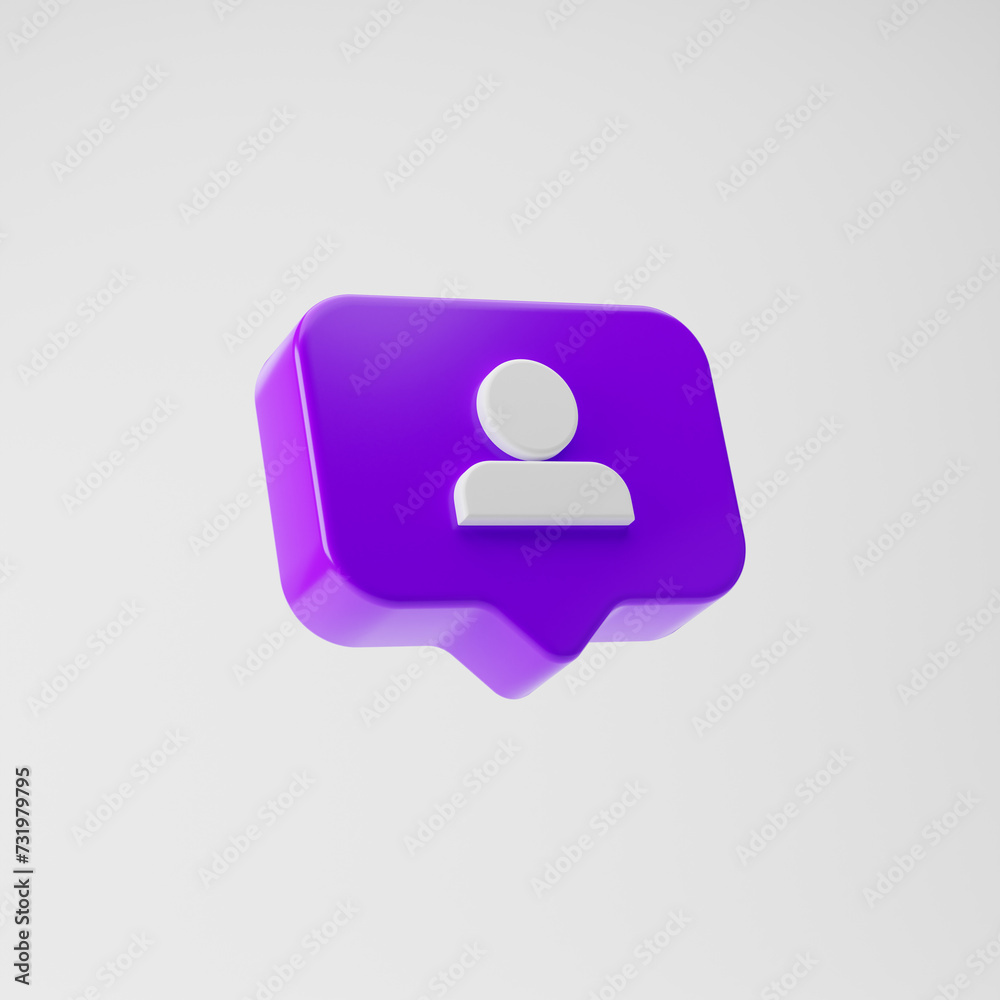 Follower icon isolated over white background. 3d rendering. Follower icon isolated over white background. 3d rendering.