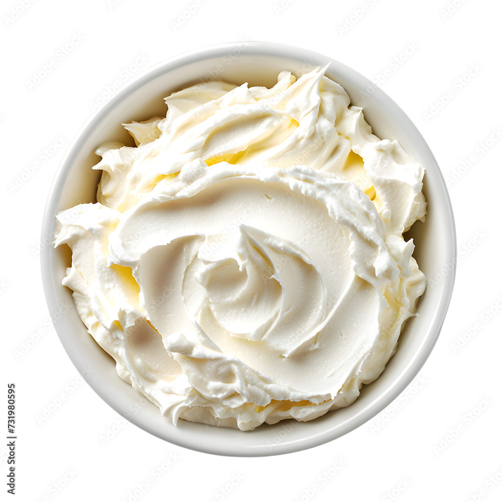 White whipped cream isolated on transparent background White whipped cream isolated on transparent background
