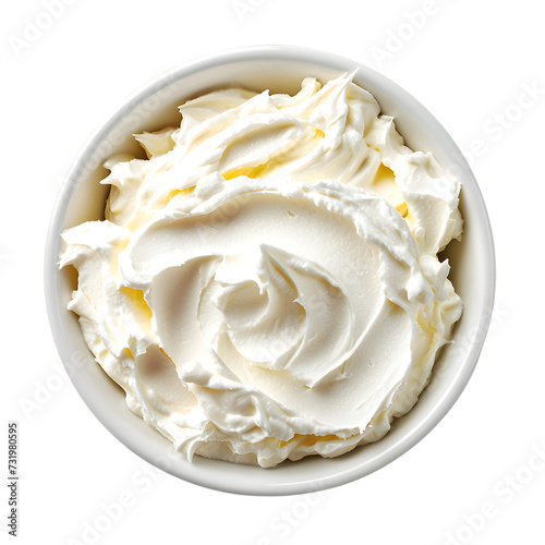 White whipped cream isolated on transparent background