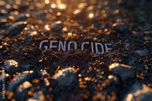 Word of GENOCIDE burried on ground