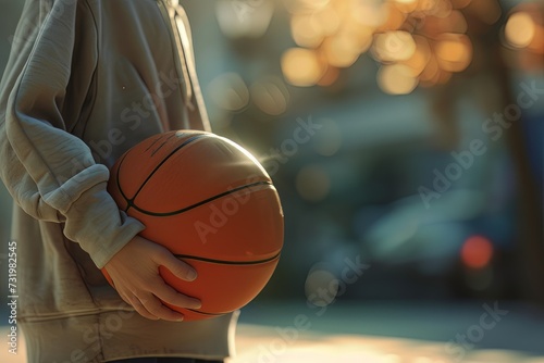 unrecognizeable Close Up Of Young Boy Bouncing A Basketball ball
