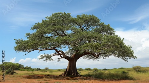 africa local tree of baobab tree at Tsavo east national park Kenya photo