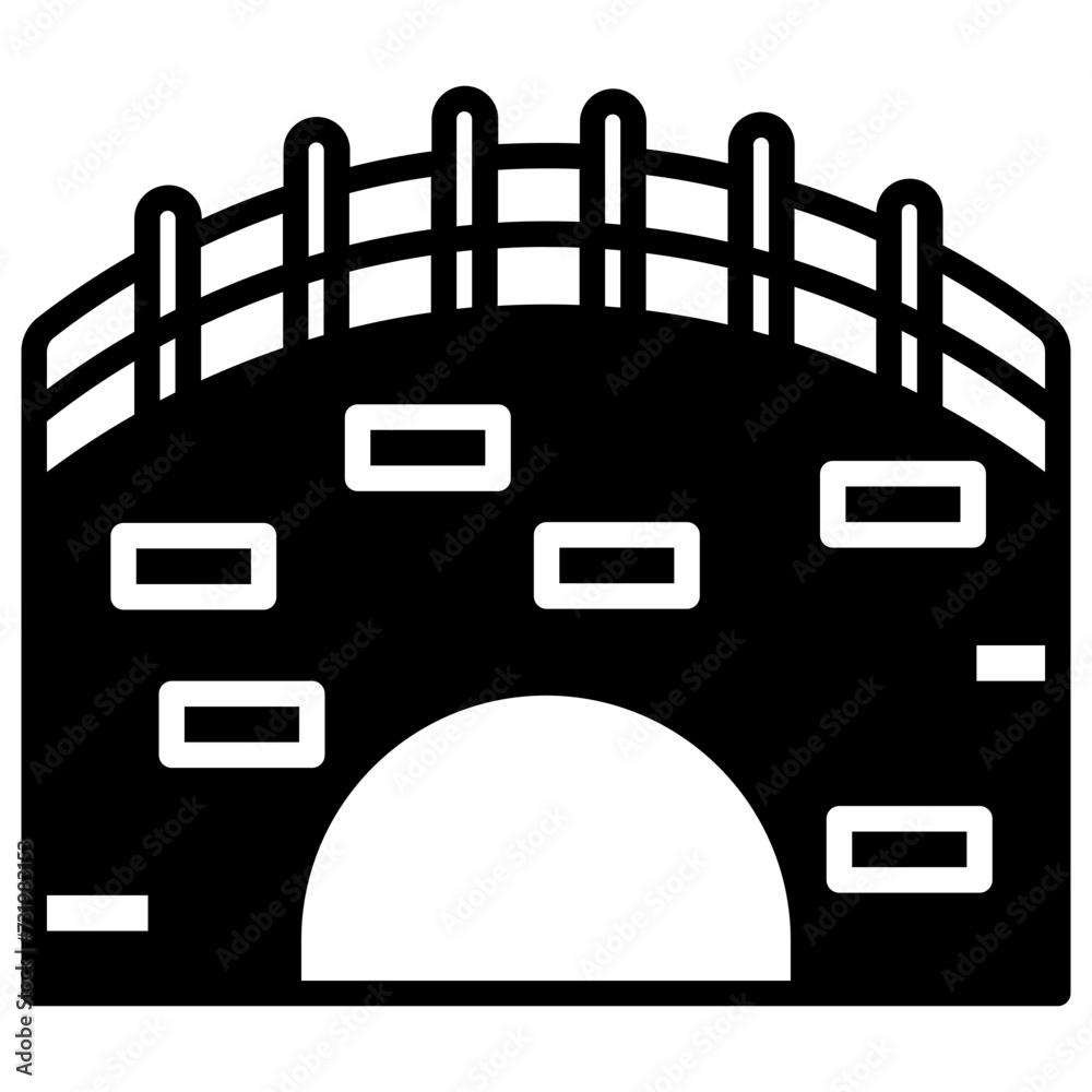 Fotografie Canal glyph and line vector illustration