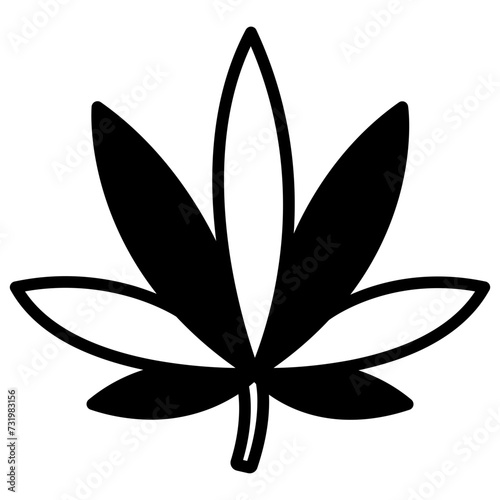 Cannabis glyph and line vector illustration