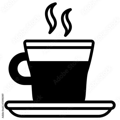 Koffie Verkeerd glyph and line vector illustration