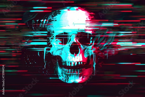 glitch Skull illustration
