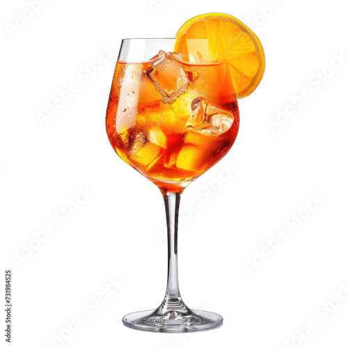 Delicious aperol spritz isolated on transparent background generative ai
 photo