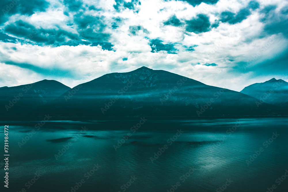 lake and mountains