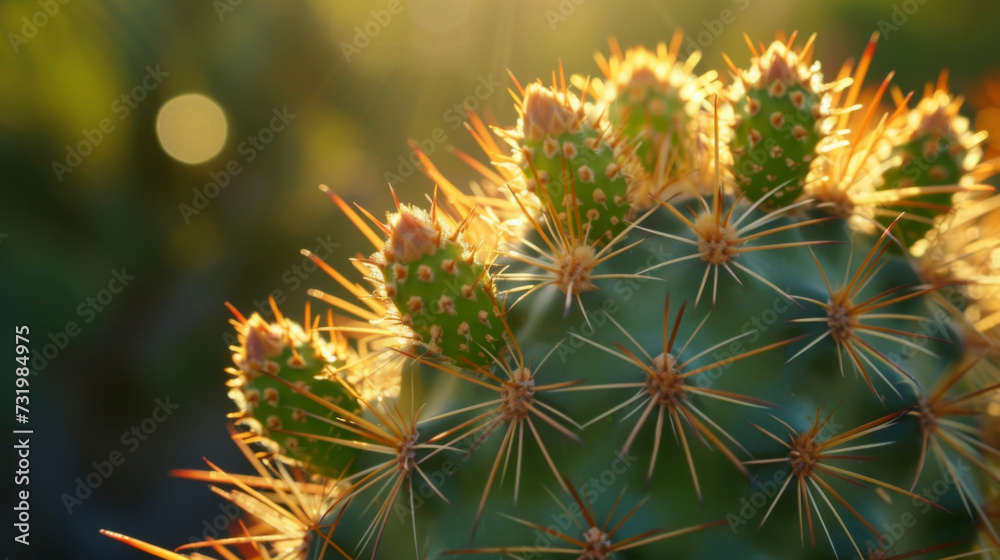 A closeup of a backlit cactus revealing its sharp and unique features in a new light. A closeup of a backlit cactus revealing its sharp and unique features in a new light.