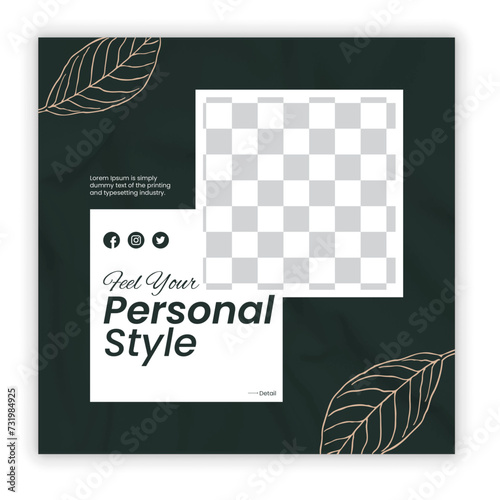 social media template banner blog fashion sale promotion. fully editable instagram and facebook square post frame puzzle organic sale poster. fresh yellow element shape vector background
