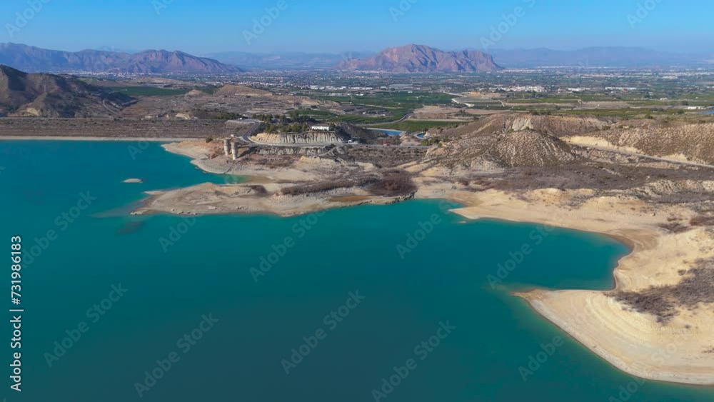 Aerial view of the Pedrera reservoir, Orihuela, Alicante Aerial view of the Pedrera reservoir, Orihuela, Alicante