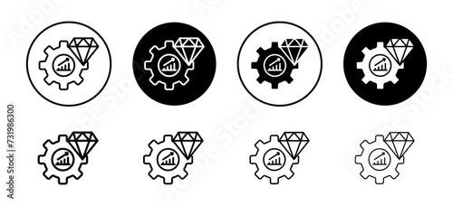 Operational excellence vector icon set collection. Operational excellence Outline flat Icon.