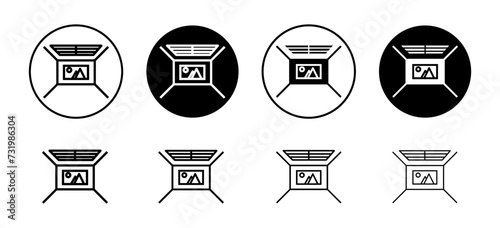 Ceiling frame vector icon set collection. Ceiling frame Outline flat Icon.