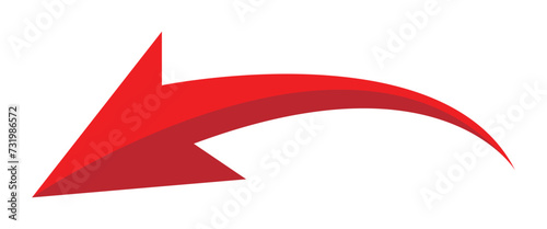 red arrow icon png on white background. flat style. arrow icon for your web site design, logo, app, UI. arrow indicated the direction symbol. curved arrow sign
