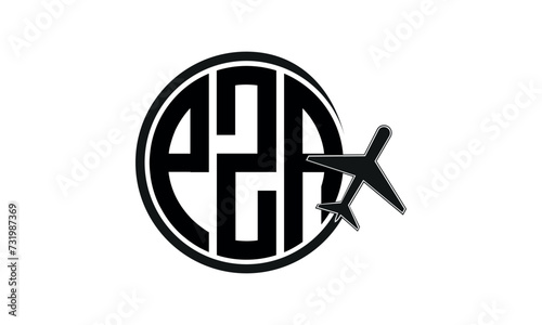 PZA three initial letter circle tour & travel agency logo design vector template. hajj Umrah agency, abstract, wordmark, business, monogram, minimalist, brand, company, flat, tourism agency, tourist