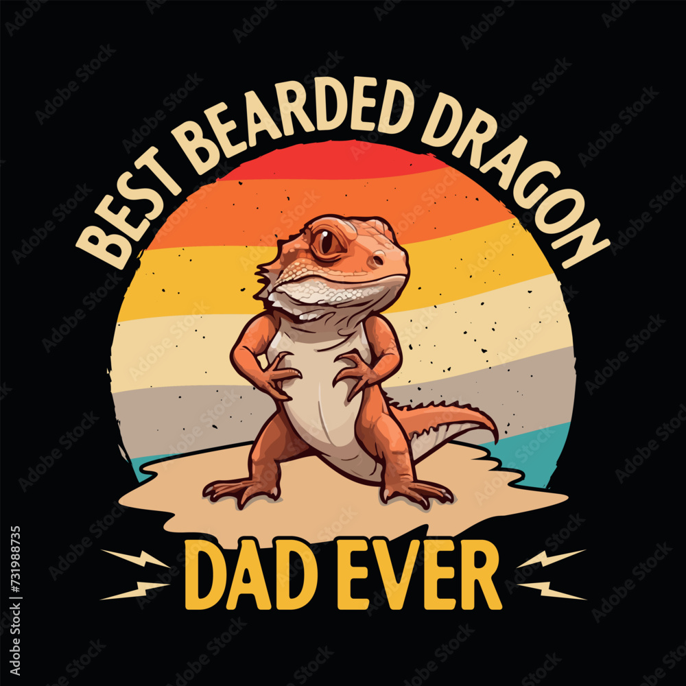 Best Bearded Dragon dad ever - Pogona lizard quotes design, t-shirt, vector, poster Best Bearded Dragon dad ever - Pogona lizard quotes design, t-shirt, vector, poster