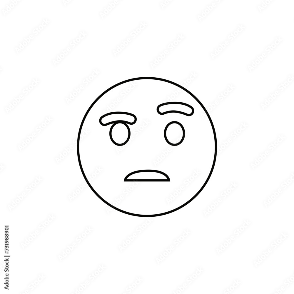 Fototapeta premium Images are a vector, editable stroke. Made with precision and an eye for quality. black emoticon Bold line icon.