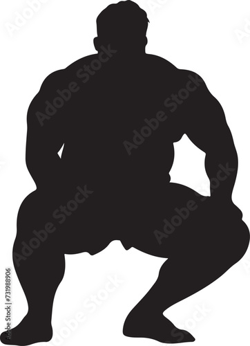 sumo wrestling silhouette vector illustration