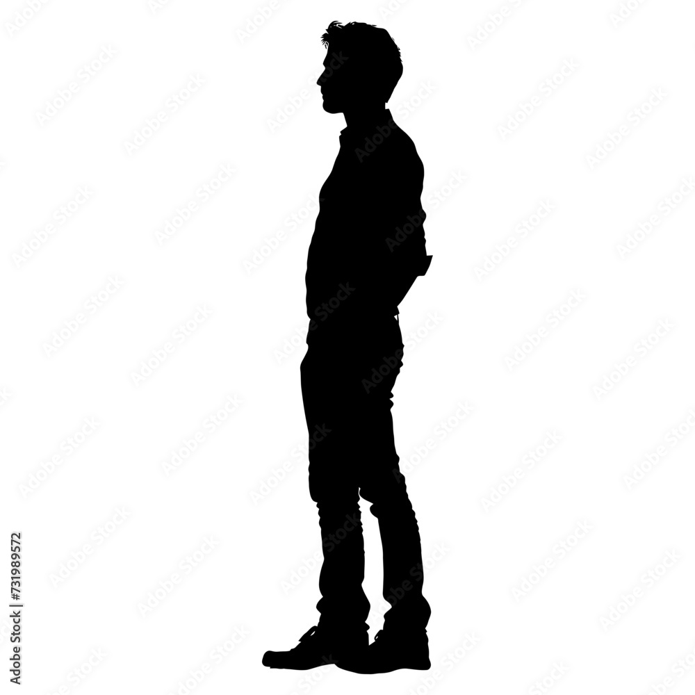 Silhouette man simply design black color only Silhouette man simply design black color only