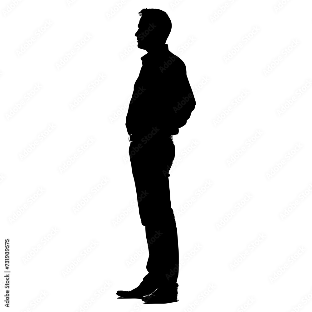 Silhouette man simply design black color only Silhouette man simply design black color only