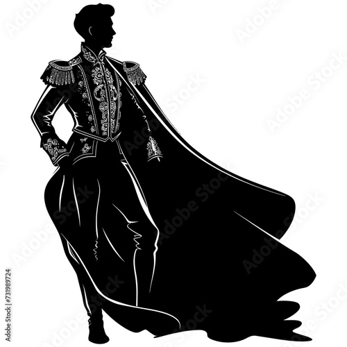 Silhouette matador black color only full body