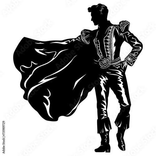 Silhouette matador black color only full body