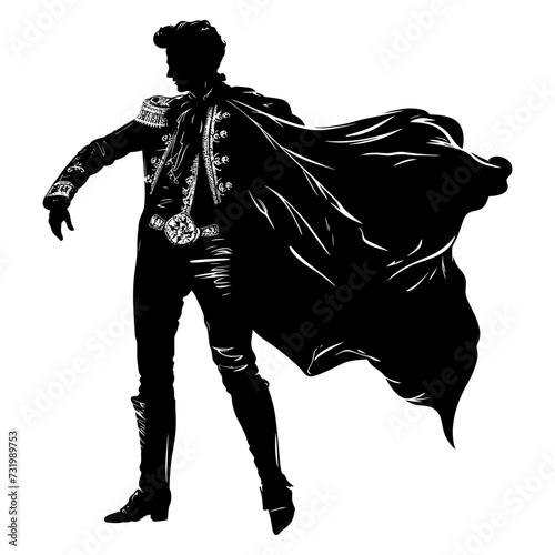 Silhouette matador black color only full body
