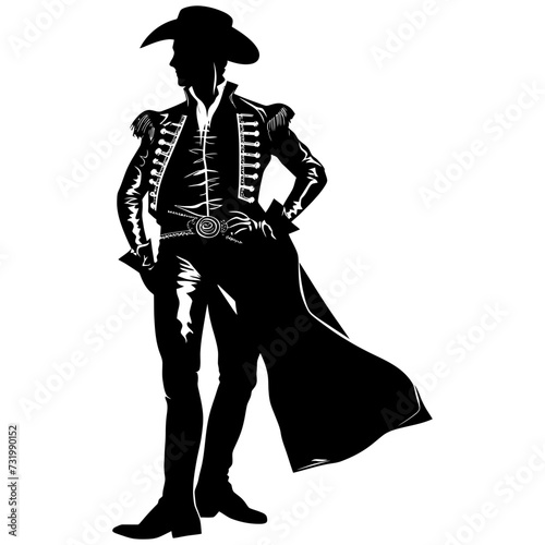 Silhouette matador black color only full body