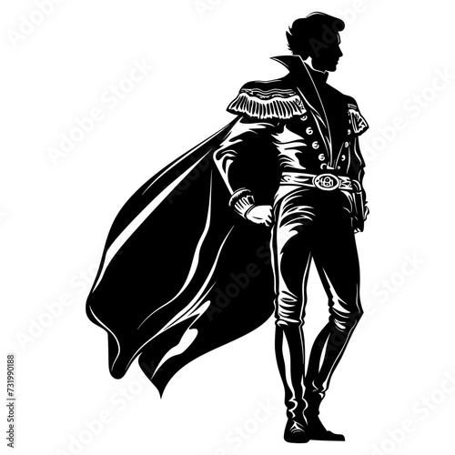 Silhouette matador black color only full body