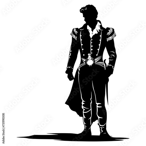 Silhouette matador black color only full body
