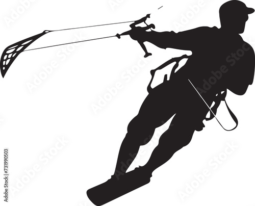 kiteboarding silhouette vector illustration