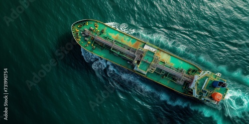A Hydrogen-Powered Liquefied Natural Gas (Lng) Tanker Navigating The Sea. Concept Marine Transportation, Lng Tankers, Hydrogen Fuel, Green Shipping, Sea Navigation © Ян Заболотний