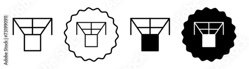 Ceiling frame set in black and white color. Ceiling frame simple flat icon vector