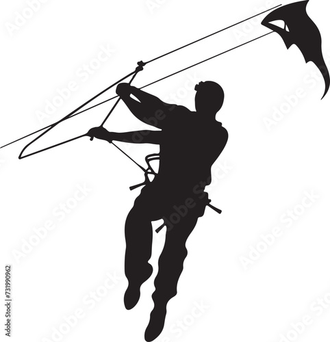 kiteboarding silhouette vector illustration