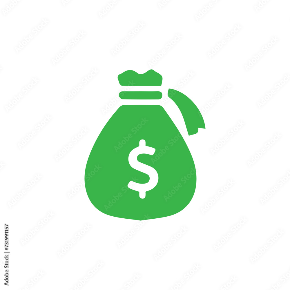Money bag icon flat design Money bag icon flat design